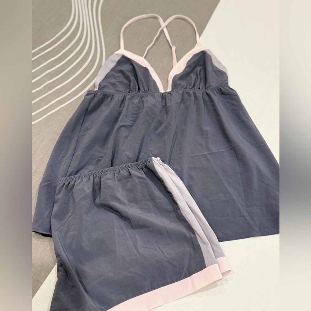 Victoria's Secret Gray and Pink Sleepwear Set size: Small